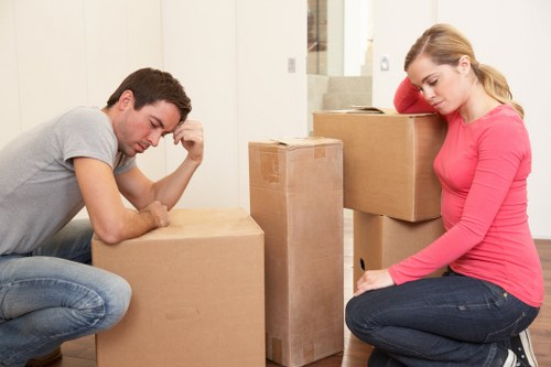 Packing supplies and furniture prepared for removal services in Chelsea