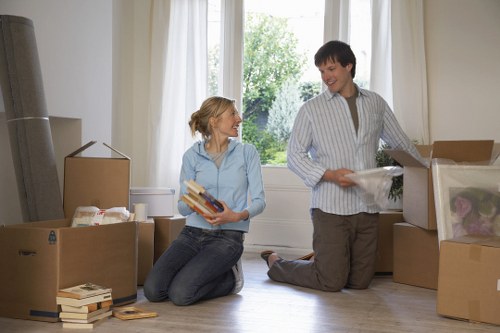 Movers following a health and safety policy during relocation