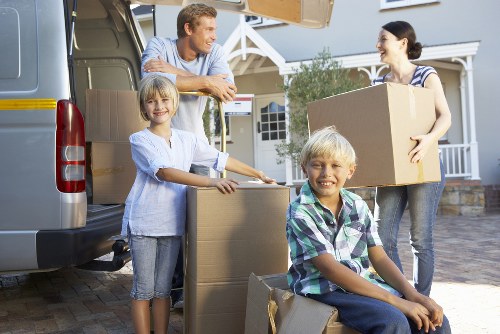 Furniture and reusable goods being separated for charity donation
